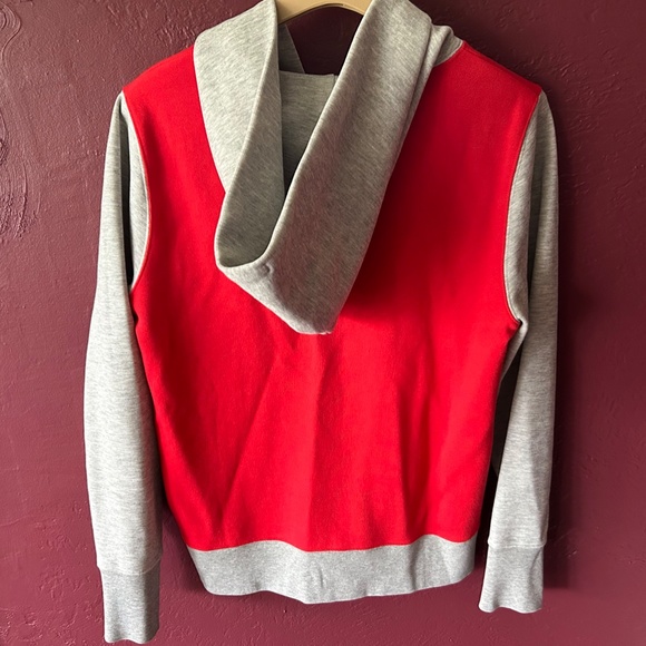 J. Crew Red Zip-Up Hoodie Sweatshirt - Picture 3 of 5
